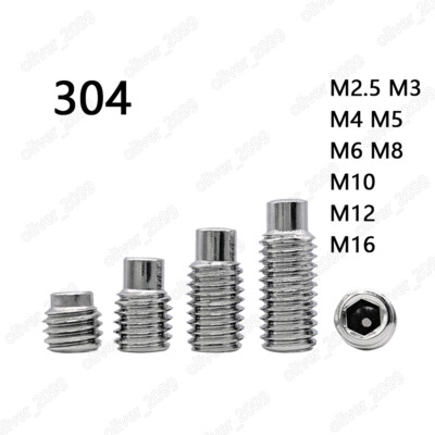 304 Stainless Steel Threaded Studs with Hex Socket and Spigot DIN915 M2.5-M16