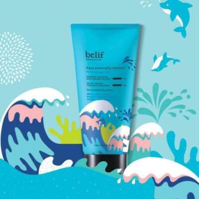 Belif Aqua Bomb Jelly Cleanser 1.01oz Travel Size Hydrating Removes Makeup