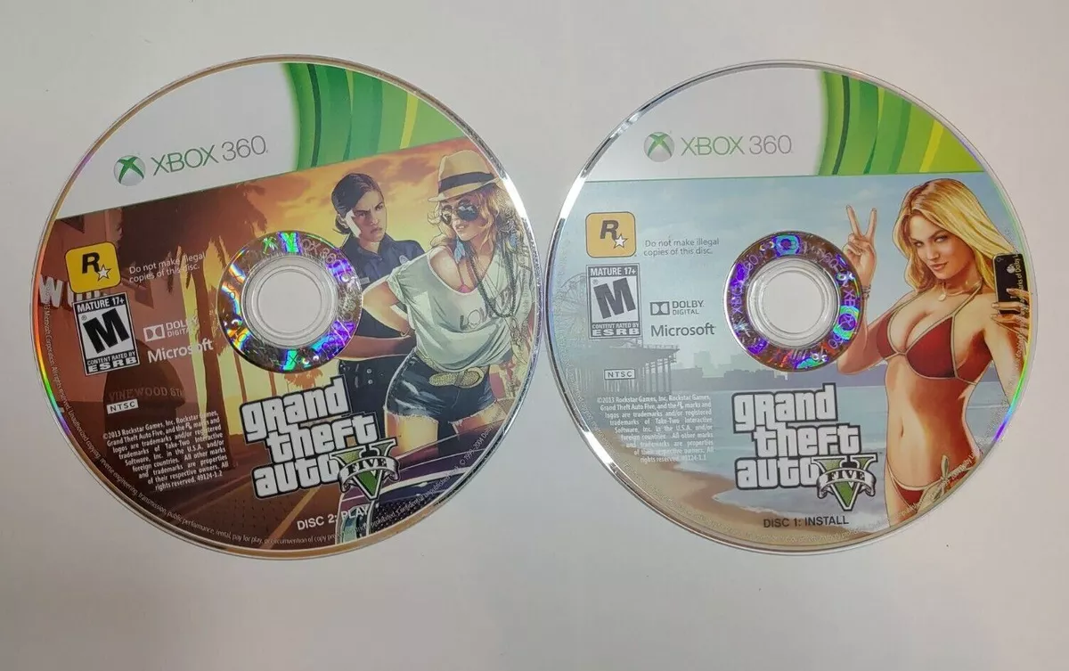 Grand Theft Auto V Microsoft Xbox 360 Disc 1 Only Install Disc GTA 5 & Case.