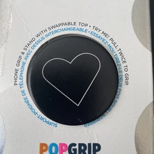 PopSockets Black Heart PopGrip With Swappable Top