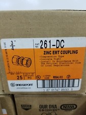 Bridgeport 261-DC 3/4" EMT Compression Coupling Concrete Tight Box of 25