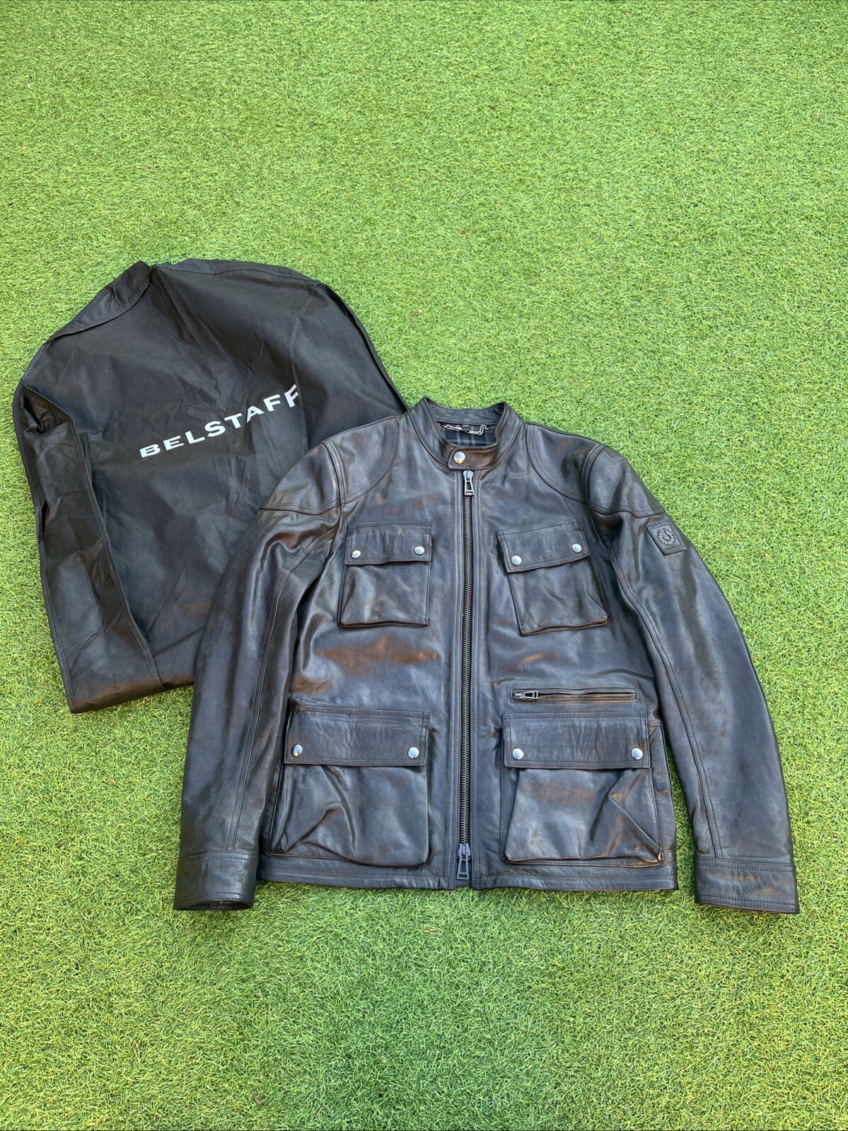 BELSTAFF LEATHER TRIALMASTER JACKET BLACK LARGE UK40/IT50 RRP£1295..