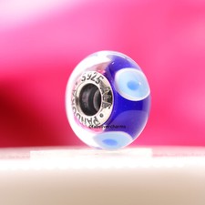 New Authentic Pandora Evil Eye Protection with Dark Blue Murano Charm 791661