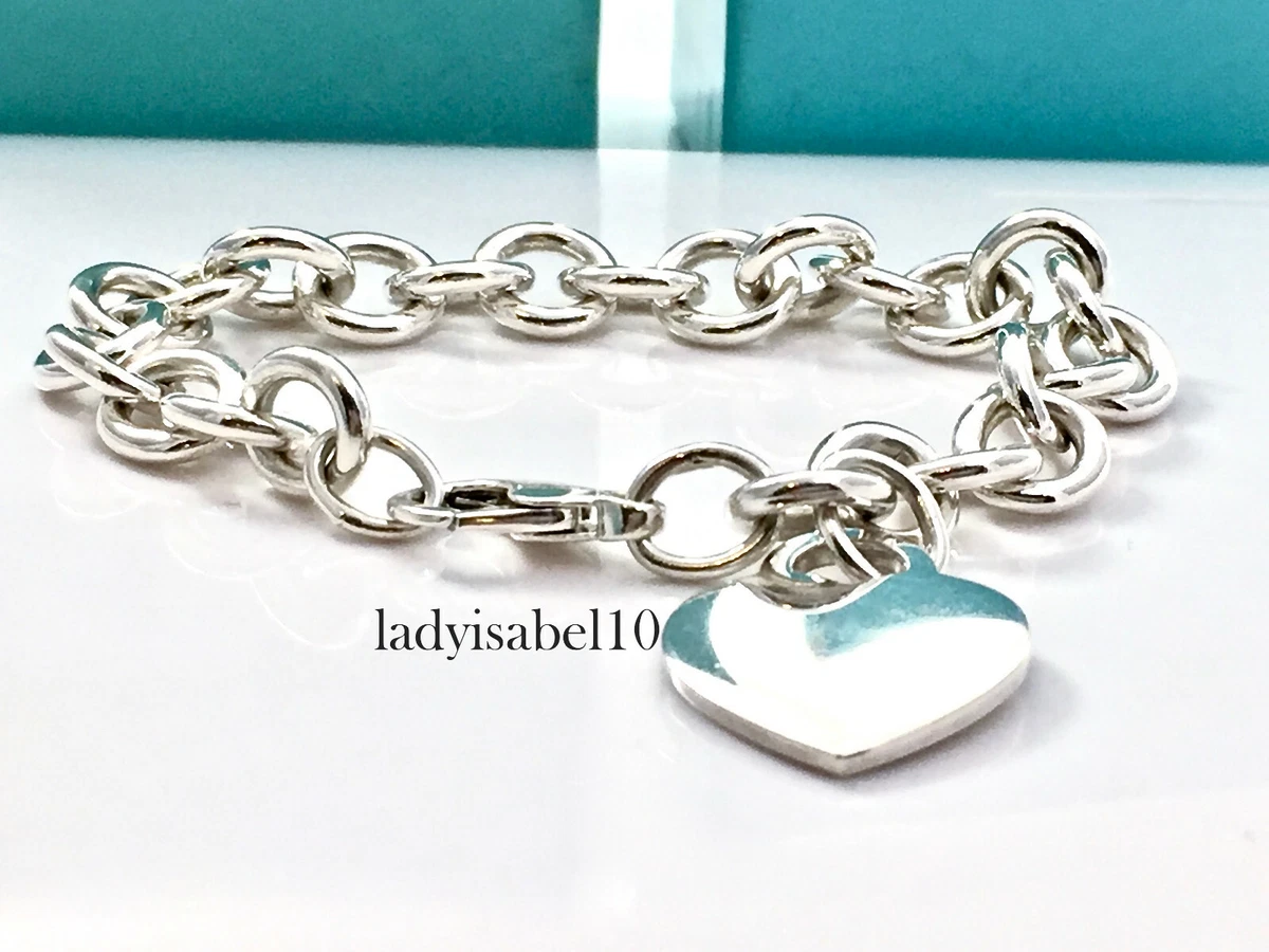 Engravable Heart Bracelet Sterling Silver