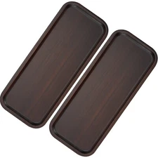JOIKIT 2 Pack 14 x 6 in Wood Serving Platters and Trays,Rectangular Wooden Lo...