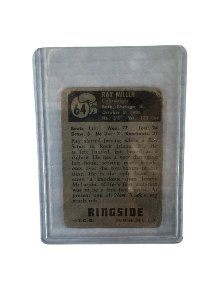 1951 Topps Ringside Vintage Lot 4 Boxing Cards Miller-Pellone-Beshore-Fusari 🥊 - Image 4 of 4