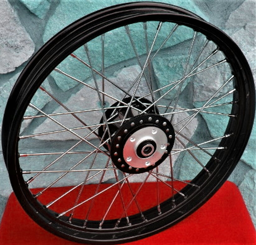 40 SPOKE BLACK FRONT WHEEL 21 X 2.15 HARLEY DYNA FXD SUPER GLIDE