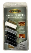 Briwax Wax Wood Filler Sticks – Grey Shades, White, Black  4-Pack Mix