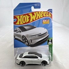 Hot Wheels 1:64 2022 Lucid Air White HW Green Speed Electric EV Diecast 147/250
