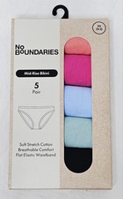 No Boundaries Mid-Rise Bikini 5 Pair Cotton Multicolor Size XS 0-2 NEW