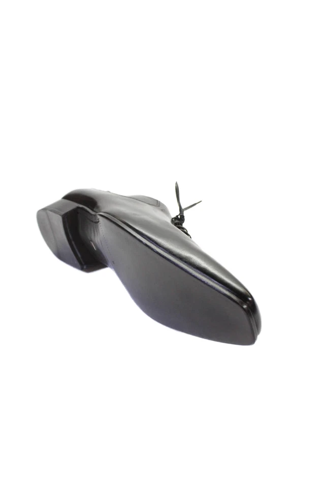 Mocasines de una pieza con cordones de cuero negros talla 12 Tardini para hombre Foto 4 de 4