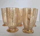 Jeannette Glass FLORAGOLD LOUISA Marigold Iridescent 15 oz Water Tumbler