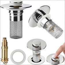 2-Pack Sink Stopper Hair Catcher Bathroom Pop up Sink Drain Strainer Filter Plug