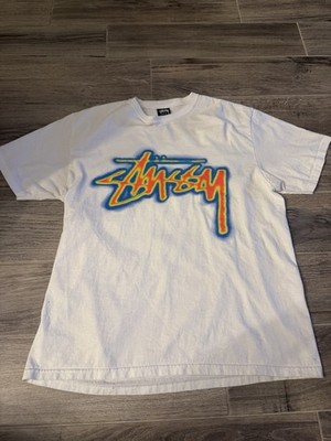 Stussy Men's Thermal Print White Short Sleeve T-Shirt Large | eBay