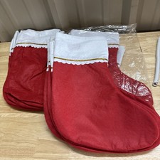 36 Pcs 15 Felt Christmas Stocking Bulk, Red Christmas Socks Bulk with White Cuf