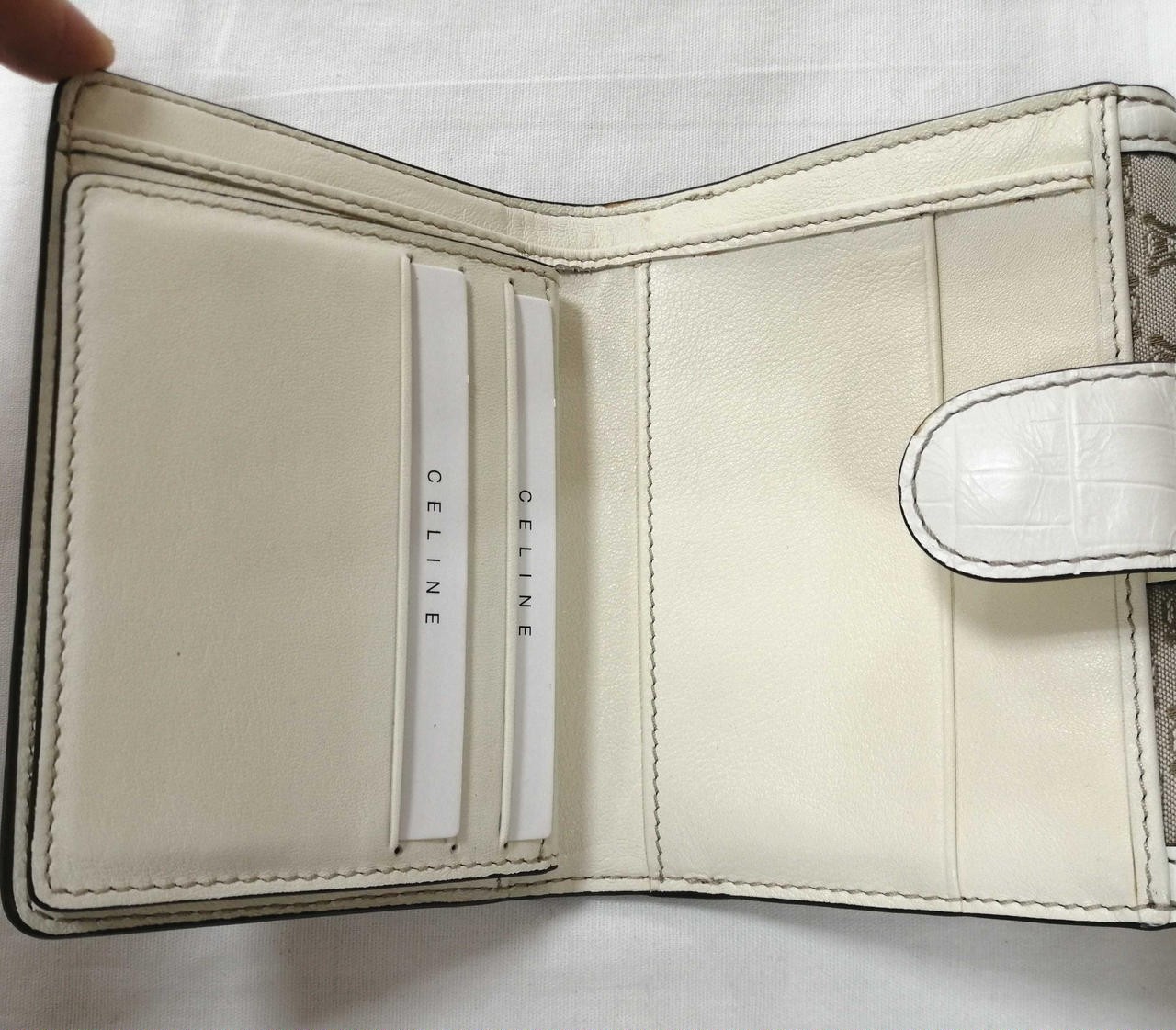 Macadam Pattern Fold Wallet Celine Model White CE… - image 12