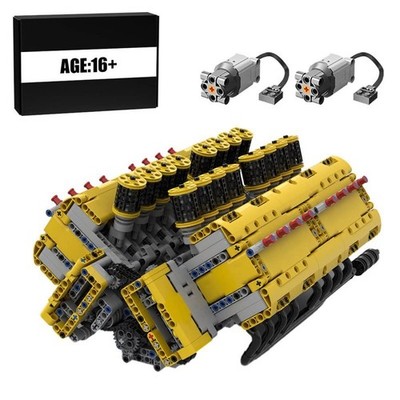 MOC-169906 V16 Engine Model with Dual Pushrod Valves Mechanical Design 3247 Pcs