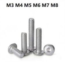 M3 M4 M5 M6 M7 M8 Socket Button Screws Dome Head Hex Allen Bolts Aluminum Alloy