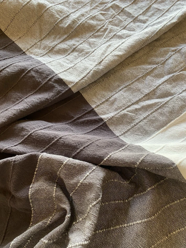 Colcha Angstorel Ikea Queen 98"x98" Azul Gris Blanco Bloque de Color Cubierta de Luz Foto 3 de 4