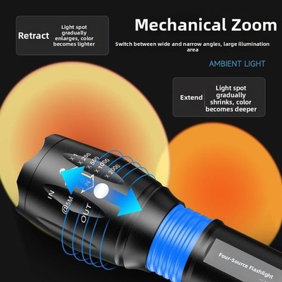 Tragbare RGB Fülllicht Taschenlampe 4 Lichtquellen für zoom für Nachtfahrten