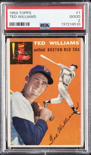 1954 TOPPS #1 TED WILLIAMS PSA 2