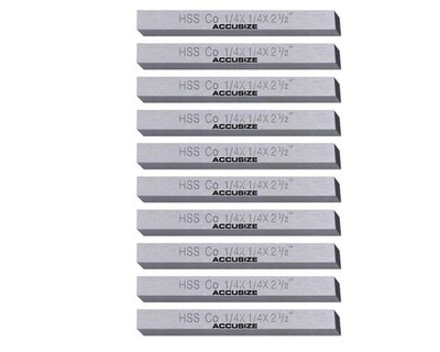 Accusize Industrial Tools 1/4'' x 1/4'' x 2-1/2'' (Width x Height x Oal) H.S....