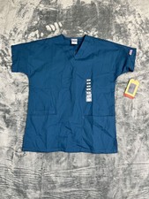 3 Cherokee Workwear Originals V-Neck Medical Scrub Tops XXS Blue