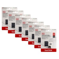 7x Sandisk Ultra 256GB 100MB/s Class 10 Micro SDXC Memory Card with SD Adapter