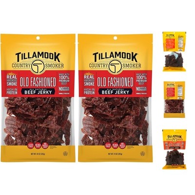 Real Hardwood Smoked Beef Jerky - 10 Oz Packs of 2, High-Protein Delight