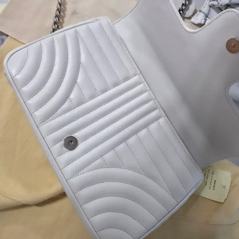 Prada Diagram White Leather Chain Shoulder Bag thumbnail 6