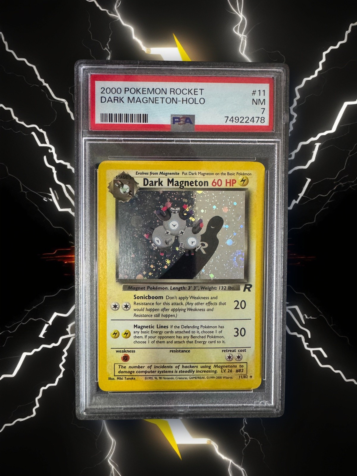 2000 Pokemon Team Rocket Dark Magneton Holo #11 PSA 7 NM WOTC Unlimited