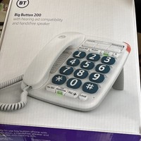 BT Big Button 200 Telephone Line Amplified Handset Home Corded Phone - NEW