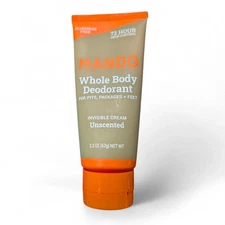 MANDO 72 Hr Unscented WholeBody Deodorant InvisibleCream 2.2oz