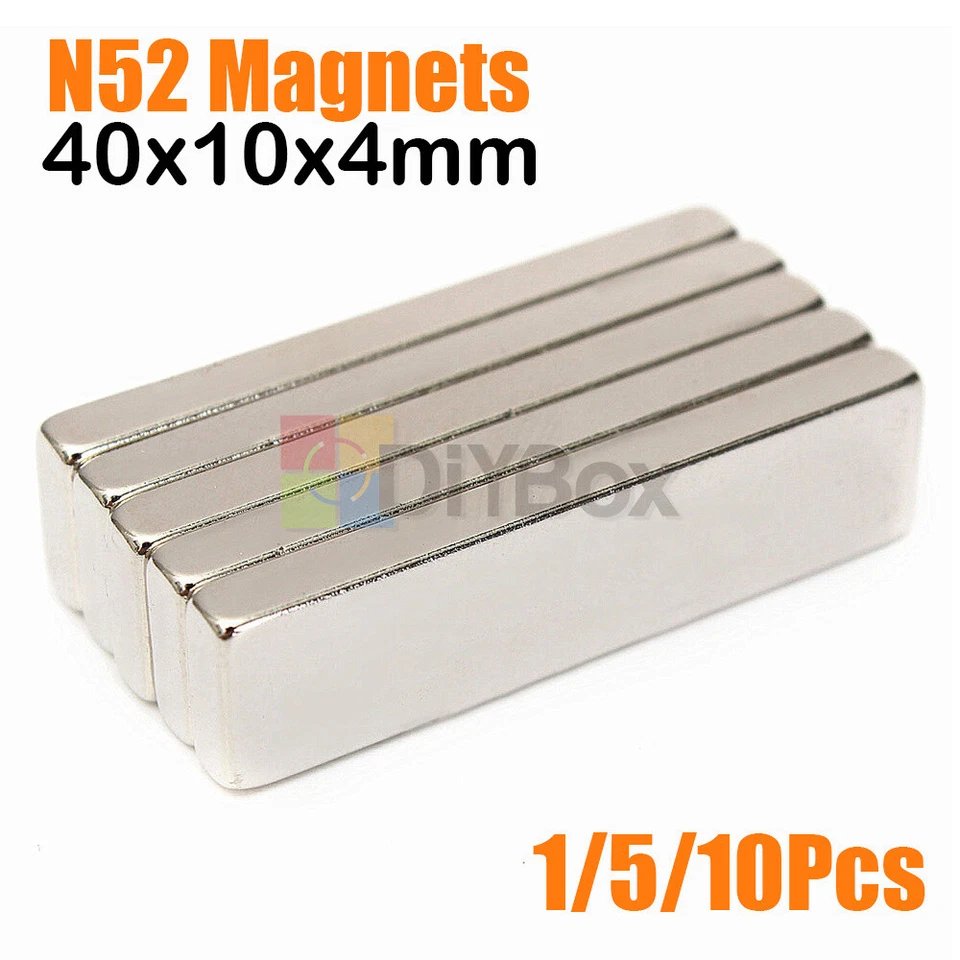 Lots 40x10x4mm Big Strong Block Bar Fridge Magnets Rare Earth Neodymium N52