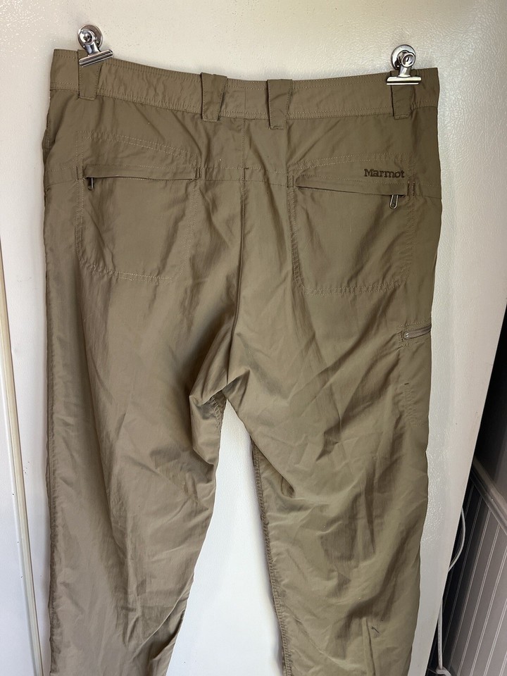 Marmot Pants Men's Khaki Tan Sz 36 X 32 100 Nylon Hiking Outdoor