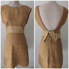 Mustard And Gold Plunge Back Dress By Top Shop UK10