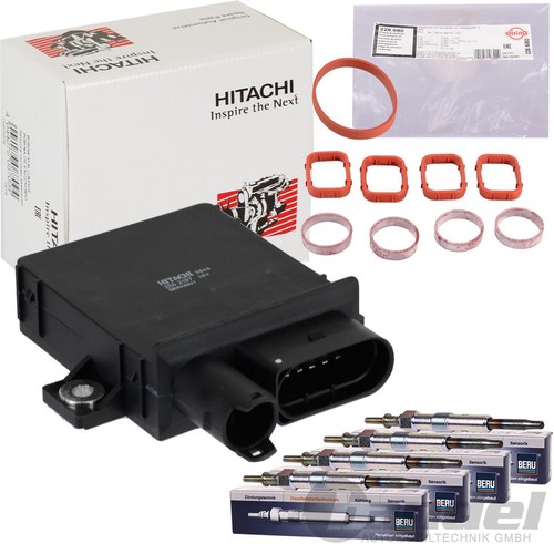 BERU GLÜHKERZE + HITACHI GLÜHSTEUERGERÄT passend für BMW E46 E90 318d 320d M47TÜ - Bild 1 von 6