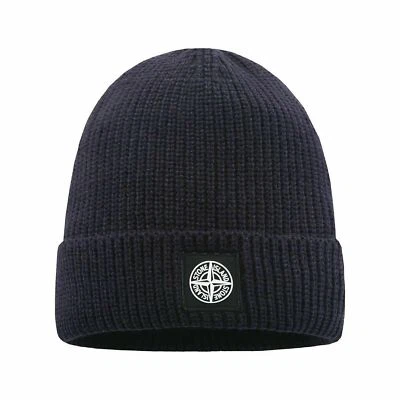 STONE ISLAND Warm Thick Cap Cuffed Knit Stretch Beanie Hat winter gift for Men Women Xmas New