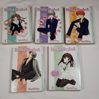 Fruits Basket 1-23 Complete English Manga + Fan Book Cat, Sticker Collection 