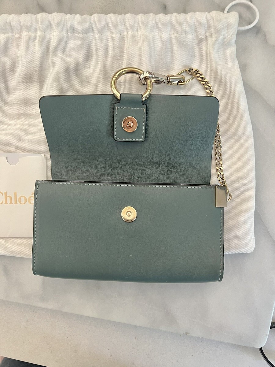 Chloe Faye Leather Mini Bag- Cloudy Blue- Dust Bag & Cards | eBay