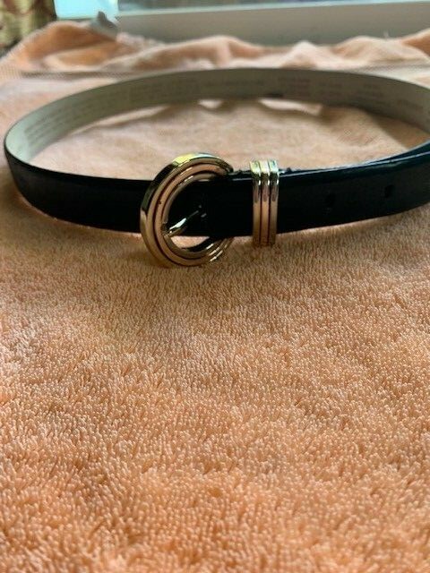Liz Claiborne, M, Black Leather Belt 