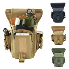 Men's Tactical Drop Leg Bag Military Outdoor Thigh Pouch Waist Belt Fanny Pack