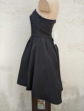 Robe de soirée asymétrique noire tulle fêtes Naf Naf Neuve 36