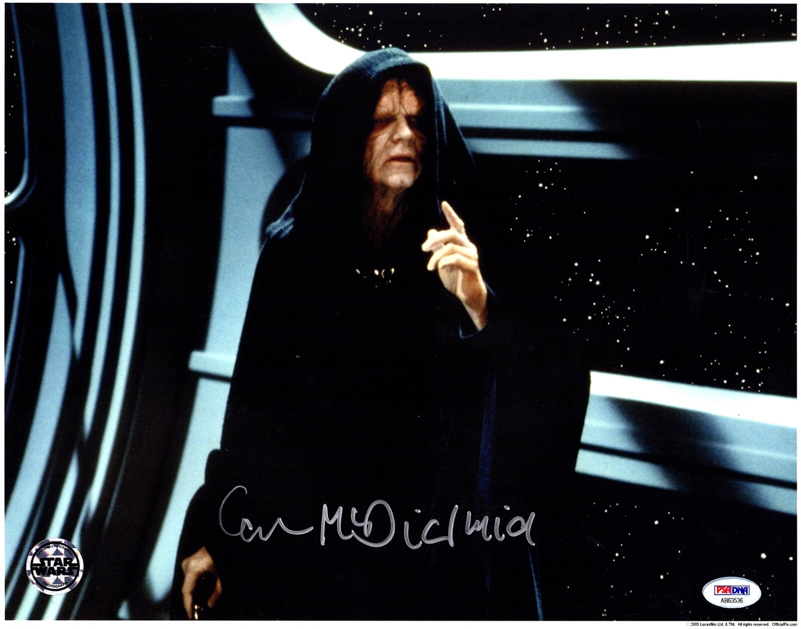 IAN McDIARMID Signed Auto STAR WARS "Emperor" 11x14 Photo Official Pix PSA/DNA
