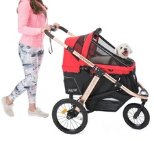 HPZ™ PET ROVER RUN Performance Jogging Sports Stroller for Dogs & Cats - Red