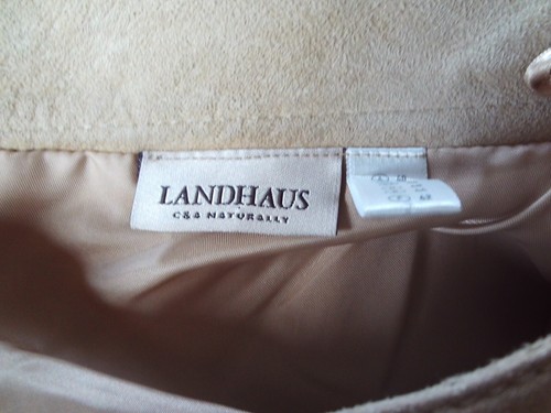 damen landhaus c&a trachten leder hose trachtenhose lederhose beige gr 40 - Bild 10 von 12