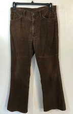 vtg Levi's 646 1529 Brown Corduroy Pants 70s Bell Bottom USA Made 34x30 Thrashed