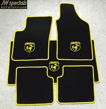 Autoteppich Fußmatten Kofferraum für Fiat 500 500C u. Abarth gelb 5tlg Velours