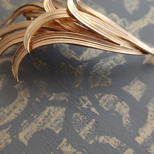 Vintage 1961 Christian Dior Grosse German Modernist Style Gold Plated Brooch - Picture 5 of 12