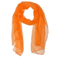 Silk Blend Long Scarf Orange